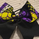 Fabric Bow Hair Tie Black Elastic Multicolor Animal Print Purple Yellow Pink — photo 3