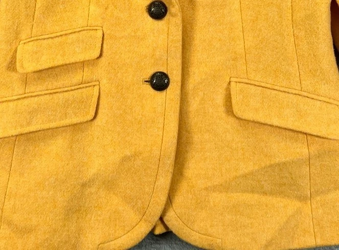 Chaqueta Blazer TALBOTS Amarillo Espiga Shetland Lana Pequeña 4P Mujer Bronce Foto 3 de 4