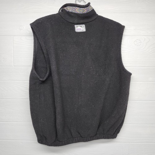 Vintage Summit Dog Black Fleece Full Zip Vest Large - Picture 2 of 10
