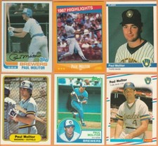 Paul Molitor, Brewers, Twins &amp; Toronto, HOF, 6 card LOT1, all 33+ yrs old, NrMt+