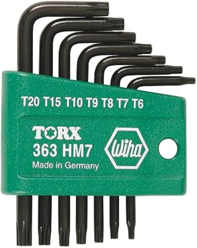 Wiha 36392 - Set di chiavi a L Torx, braccio corto, 7 pezzi