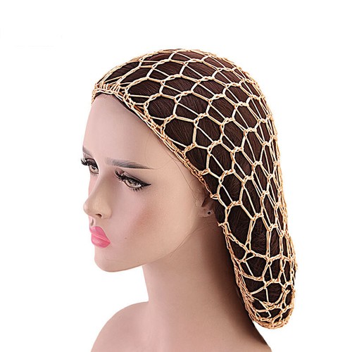 Women Ladies Hairnet Wide Band Mesh Snood Hair Net Knit Hat Soft Rayon Crochet - Picture 45 of 46