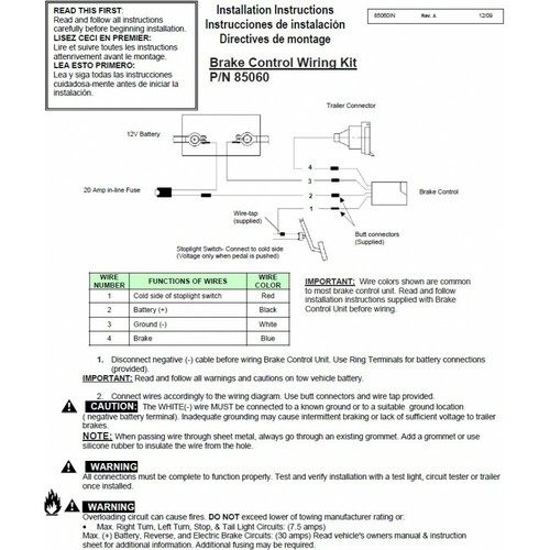 Economy Voyager Brake Control w/ 7-Way RV Wiring For 03-25 Chevy Express Savana - Picture 3 of 11