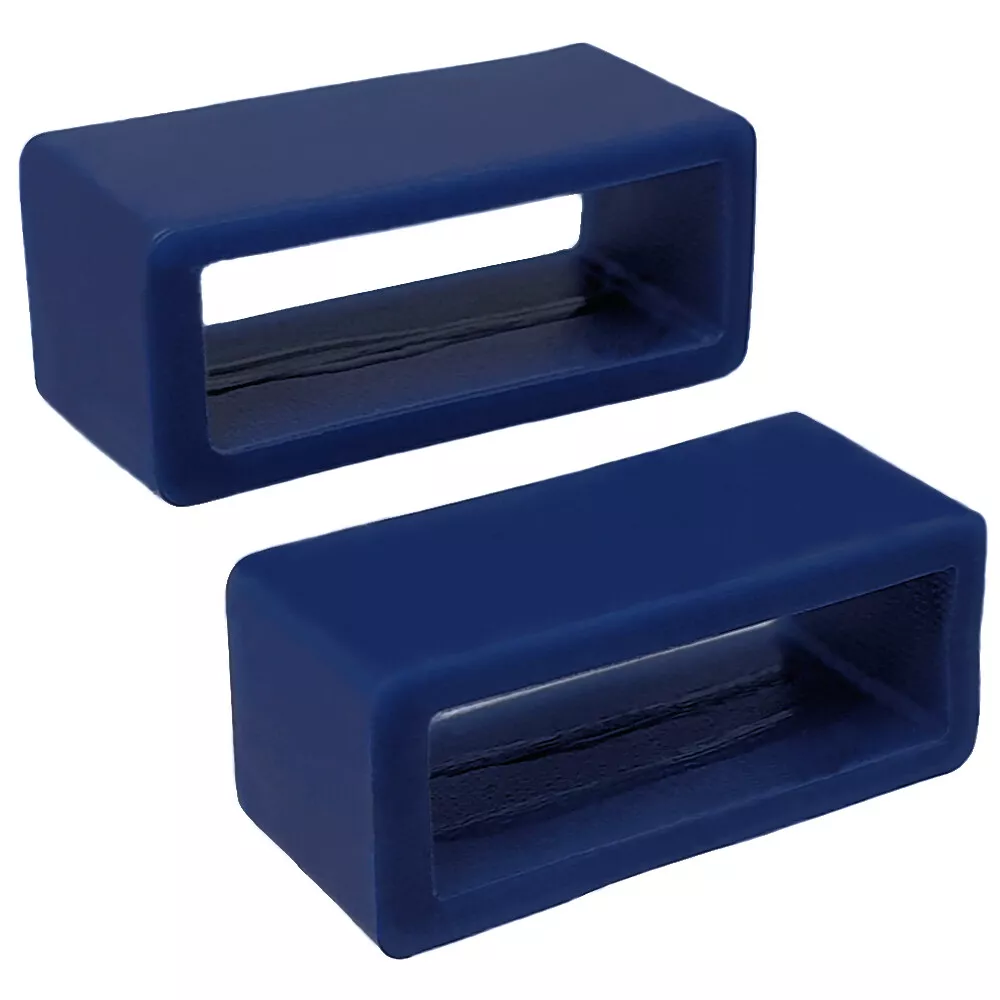 Blue PVC Rubber Resin Watch Strap Band Keeper Holder Retainer Loop