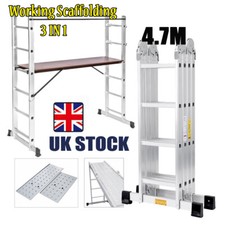 Aluminium Scaffolding Folding Ladder with Work Platform 3 IN 1 Combination Step