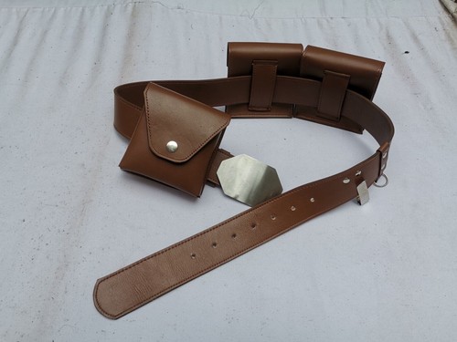 ROTJ Luke Skywalker Jedi Belt, saber clip &3 pouches in black Cosplay Costume - Picture 4 of 12
