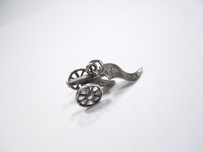 VINTAGE JAMESTOWN VA KANONE 3D ANHÄNGER CHARM 925 STERLINGSILBER.