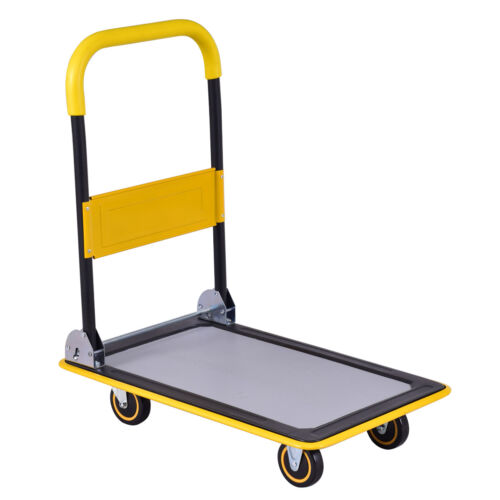 Carrello 330 libbre carrello carrello spinta camion manuale piattaforma pieghevole magazzino garage - Foto 3 di 8