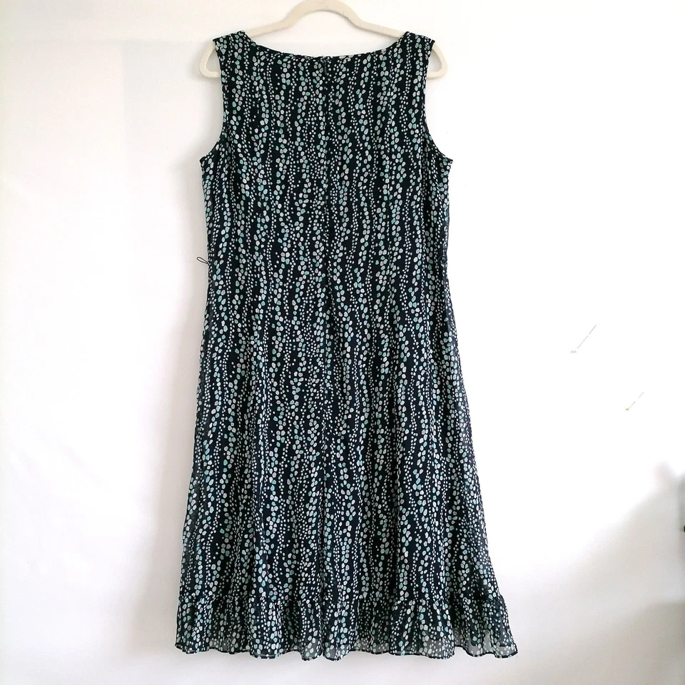 Studio I Womens Black Sleeveless Colorful Dotted Print Midi Dress Size 12 - Image 2 of 4