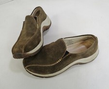 Womens LL Bean Suede Slip On Loafers Dark Gray Size 8