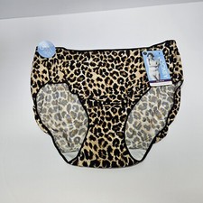 Vintage Style Jockey Women's Leopard Print Hip Brief No Panty Line Size 7