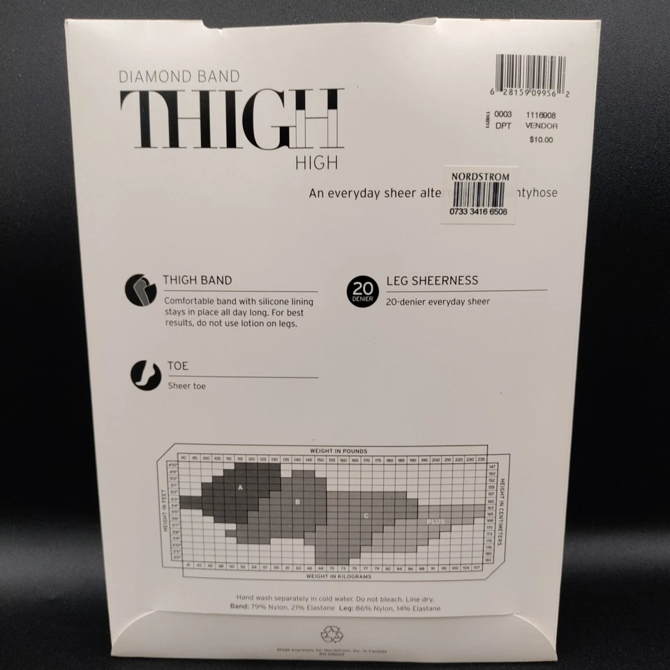 Medias Nordstrom hasta el muslo banda de diamantes hasta el muslo talla más beige claro Foto 3 de 3