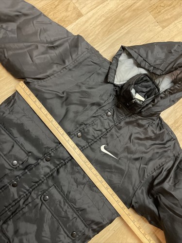 Vintage 90’s White Tag Nike Youth Size XL Black Hoodie Winter Jacket - Picture 7 of 10