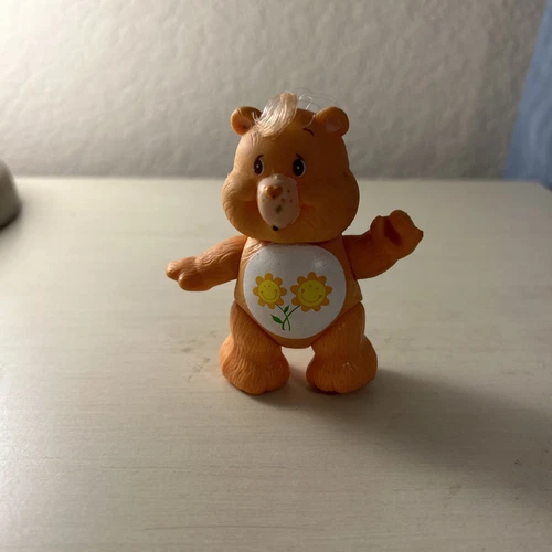 Vintage Care Bears Poseable Figure Friend Bear 1983 Kenner 2 Flowers
