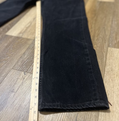 Pantalones de mezclilla Levi's 505 negros lavados para hombre talla 38x32 algodón recto trabajo grunge clásicos - Imagen 10 de 11
