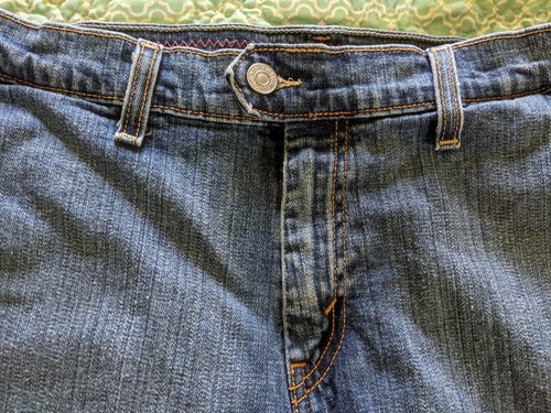 Levi's 515 Cut-Off Denim Short Women's Size 14 Blue Mid Rise 5-Pocket Raw Hem - Picture 5 of 9