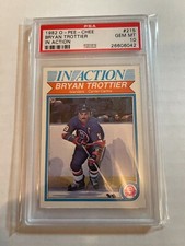 BRYAN TROTTIER, 1982 O-Pee-Chee In Action #215, PSA 10 (POP 17)