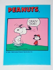 1992 PROSPORT PEANUTS LUCY / SNOOPY "CRAZY DOG!" COMIC CARD #153