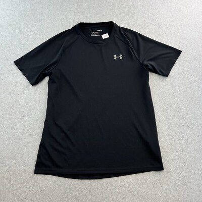 Under Armour Shirt Mens Small Black Short Sleeve Casual Athletic Tech Tee Adult