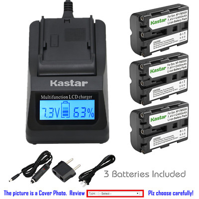 Kastar Battery LCD Fast Charger for Sony NP-FM500H & DSLR-A850 Alpha A850 Camera