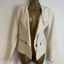 Ladies Jacket Size 12 Cream Olsen Bnwot Cotton Linen Mix Zip Detail