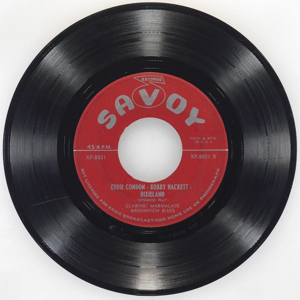 EDDIE CONDON BOBBY HACKETT Dixieland SAVOY XP-8031 VG+ 45 7" Foto 4 de 4