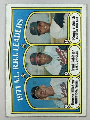 1972 Topps - 1971 AL RBI Leaders H Killebrew, F Robinson, R Smith, #88