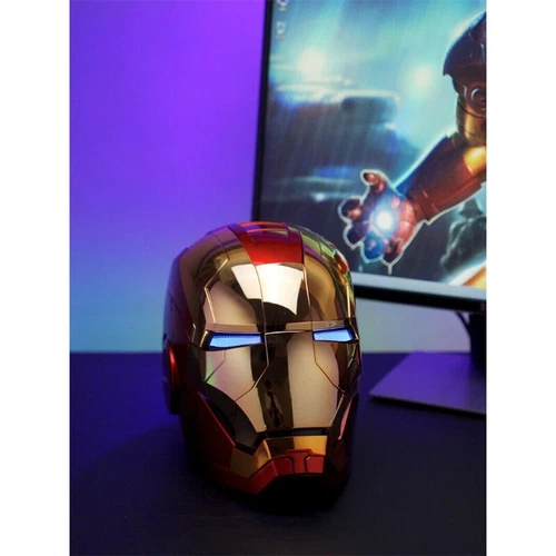 Autoking Iron Man Gold 1:1 MK5 Helmet Electronic Voice Activated Open&Close Mask - Afbeelding 1 van 12