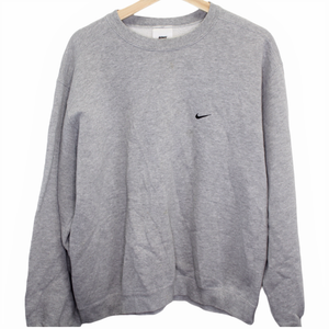 S64 Antigo Nike Swoosh Lado Logotipo Bordado Moletom Cinza Made In Usa Médio | eBay