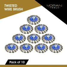 10Pcs Wheel Wire Brush 4-Inch (4" Twisted/Knotted)  5/8"-11 UNC Angle Grinder