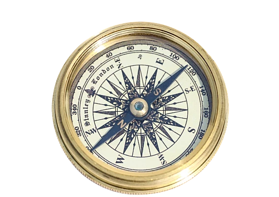 Brújula poema náutico calendario marino antiguo vintage de latón con caja de cuero Foto 4 de 4