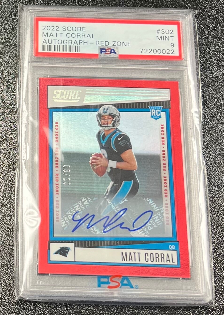 Matt Corral Panini Score #302 Autograph-Red Zone