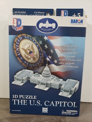 The U.S. Capitol 3D Puzzle 132 pc Daron CF074H NEW OPEN BOX
