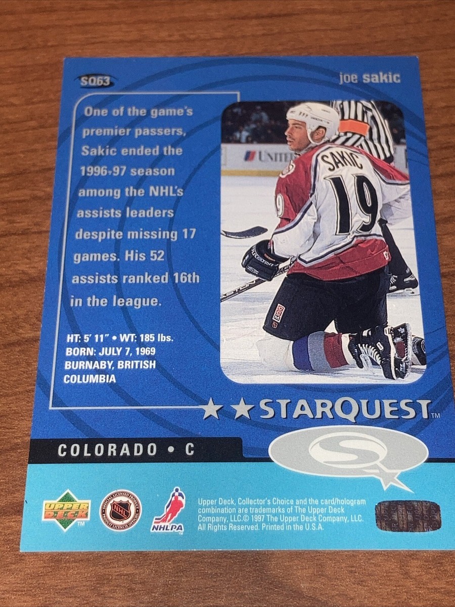 1997-98 UD Collector's Choice Starquest #SQ63 Joe Sakic