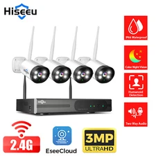 Hiseeu CCTV Security Camera System 16CH NVR 3MP WIFI Camera Remote Access No HDD
