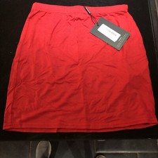 PRETTYLITTLETHING Womens Red Viscose Blend A-Line Skirt Size 8