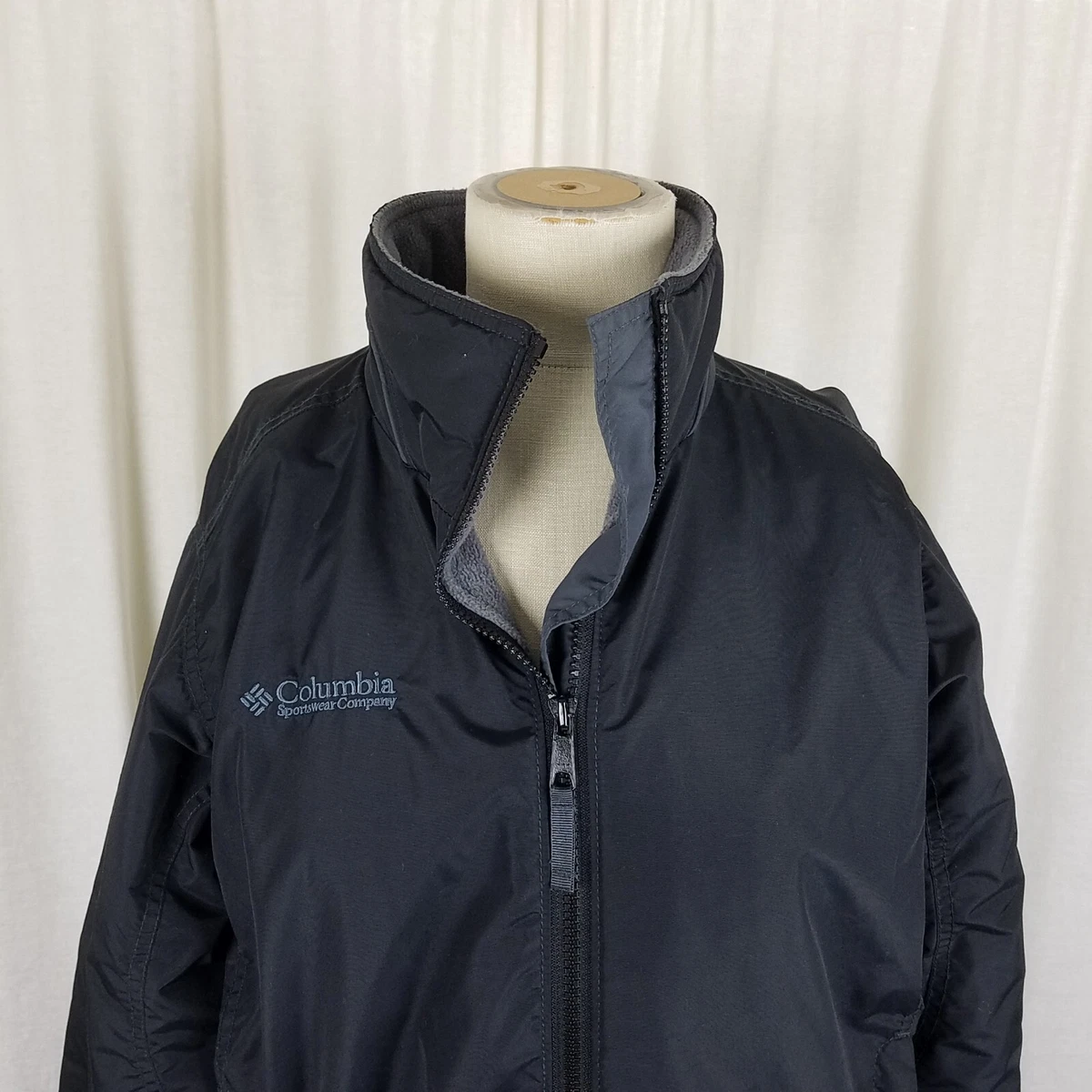 Columbia Fleece Lined Nylon Jacket Full Zip Up Womens size M