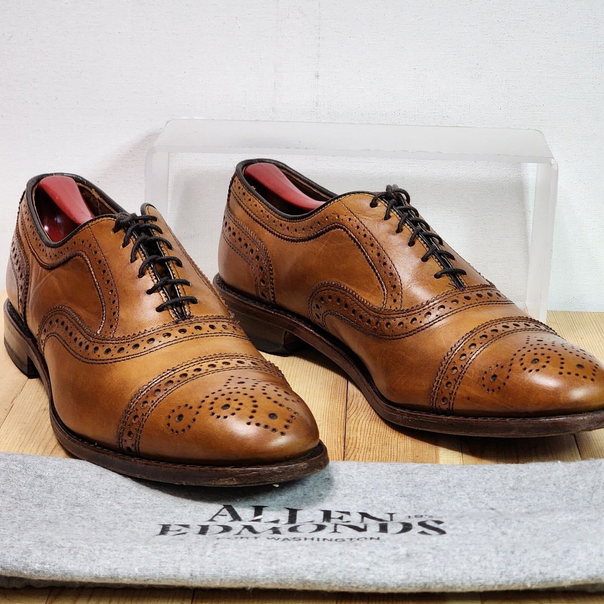Allen Edmonds 'STRAND' Cap-Toe Oxford Dress Shoe 9.5 D Walnut w