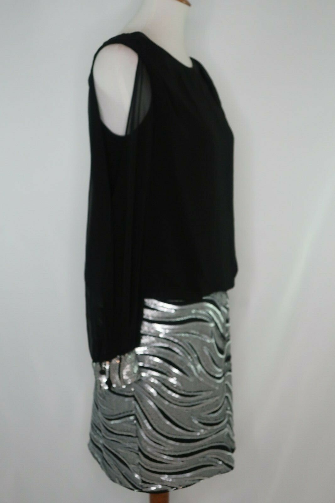 Cache Black Silver Sequin Evening Party Cocktail … - image 7