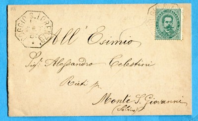 1885 POGGIO S.LORENZO octagonal on c.5 UMBERTO I - (RIETI) (8317)
