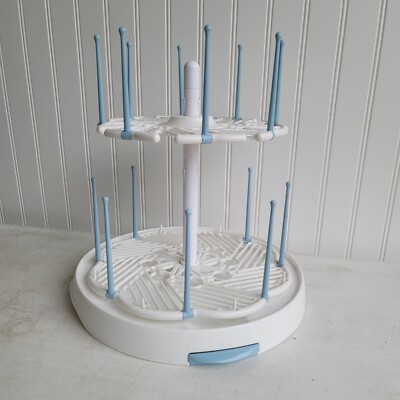 Munchkin High Capacity Baby Bottle Drying Rack White Blue 16