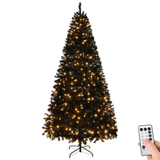 6/7/8FT Pre-lit Artificial Christmas Tree 900-1450 Tips with 8 Modes LED Lights