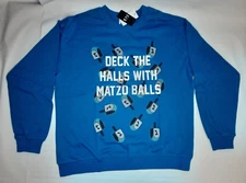 New Unisex Sweater Deck The Halls Wit Matzo Balls NWT Size - LARGE