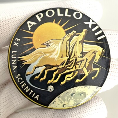 VERY RARE Apollo 13 Mission Button Pinback 2  Original NASA 1970