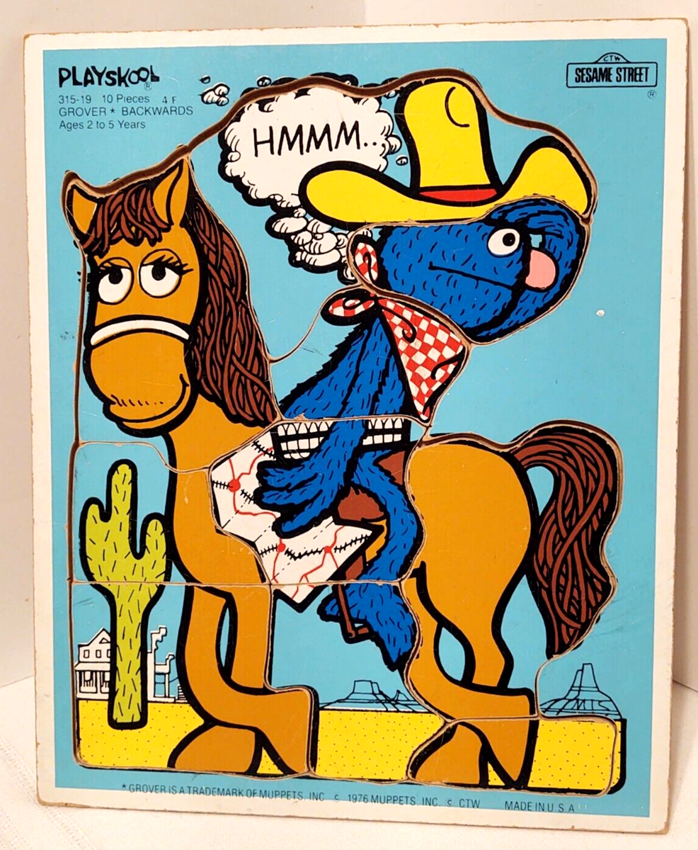 リーリー Playskool 315 19 Grover backwards Sesame Street wood wooden