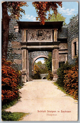 Haupttor Saxony Germany c1910 Postcard Schloss Stolpen In Sachsen Castle