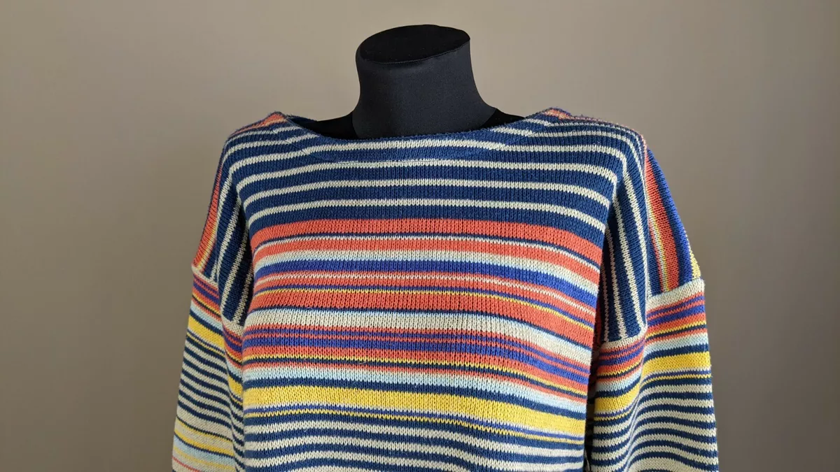 Striped long sleeve sweater sale