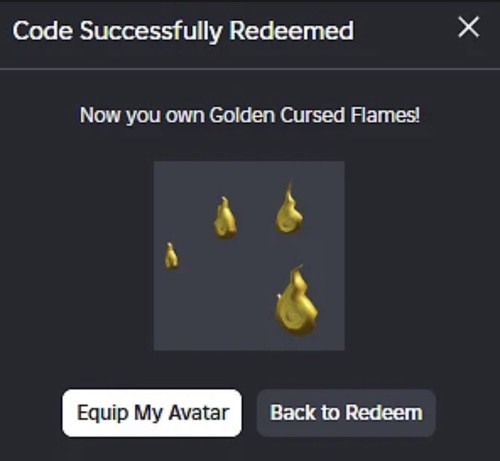 Robl0x | Golden Cursed Flames SPECIAL Particle Effects Chaser - RARE Toy Code - Picture 3 of 3