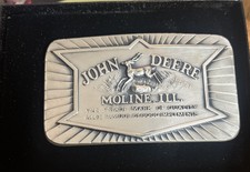 1984 John Deere Pewter Belt Buckle 1936 Historical Leaping 4 Leg Deer small