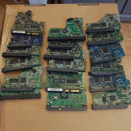 Qty 18  Hard Drive Logic Boards Scrap Parts Precious Metals / Gold Recovery